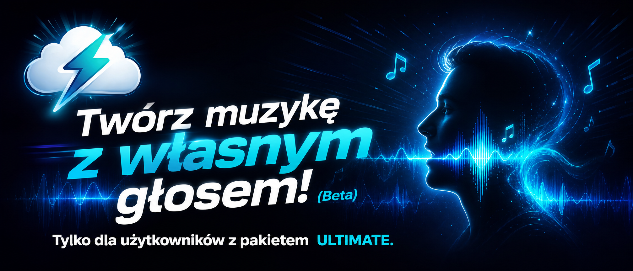 Twórz muzykę z własnym głosem — klon głosu (Beta), tylko pakiet ULTIMATE
